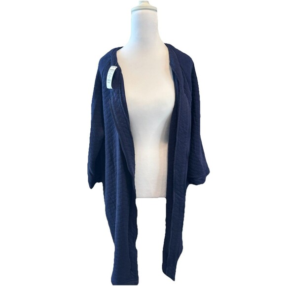 New Plus Size Croft & Barrow® Quilted Zip Short Robe Size 1X Blue - Picture 5 of 11